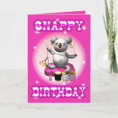Carte d'anniversaire vive de koala de bande (Devant)