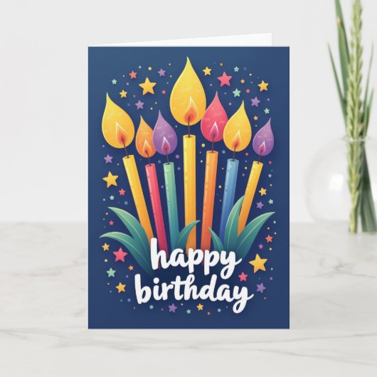 Carte d'anniversaire Vœux étoilés (Devant)