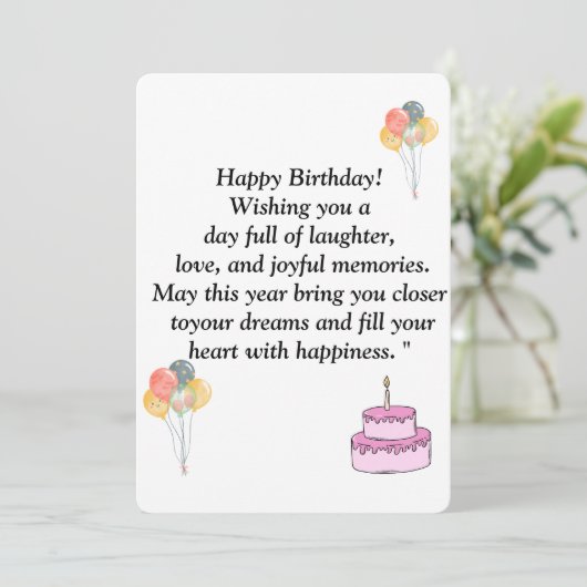 Carte d'anniversaire - Vœux joyeux, Ballons & C (Debout devant)