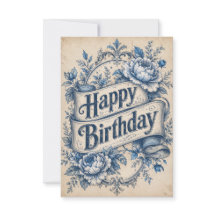 Carte d'anniversaire Vœux Vintage 