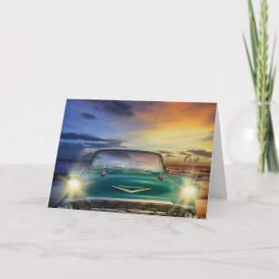 CARTE D'ANNIVERSAIRE VOITURE CLASSIQUE, CLASSIQUE