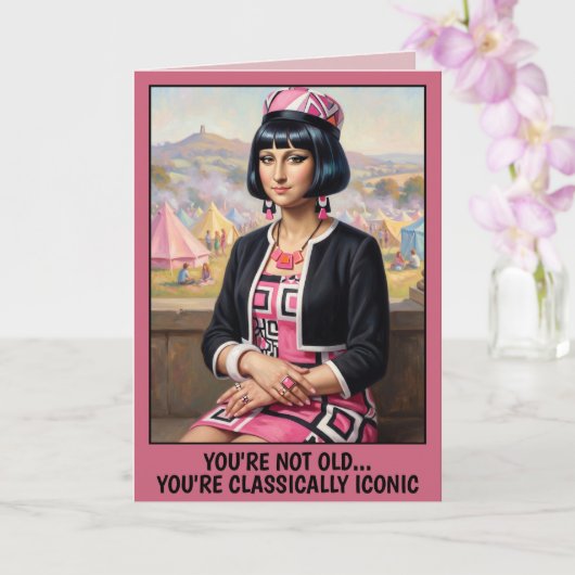 Carte d'anniversaire 'Vous n'êtes pas vieux' (Orchidée)