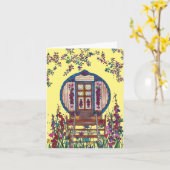 Carte d'anniversaire Wagon (Fleur jaune)
