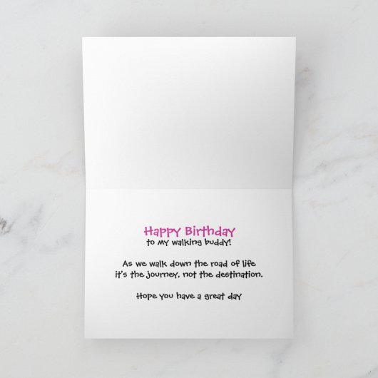 Carte d'anniversaire Walking Buddy (Intérieur)