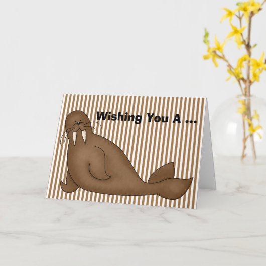 Carte d'anniversaire Walrus (Fleur jaune)
