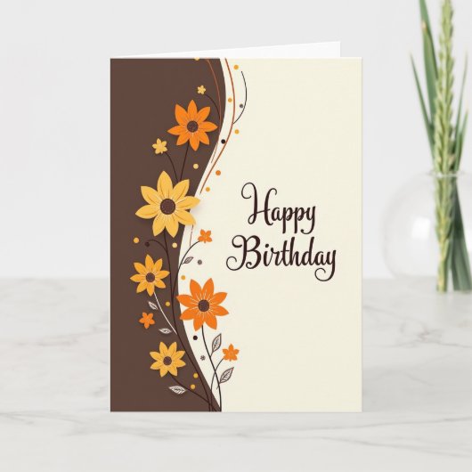 Carte d'anniversaire Warm Ochre (Devant)