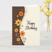 Carte d'anniversaire Warm Ochre (Fleur jaune)