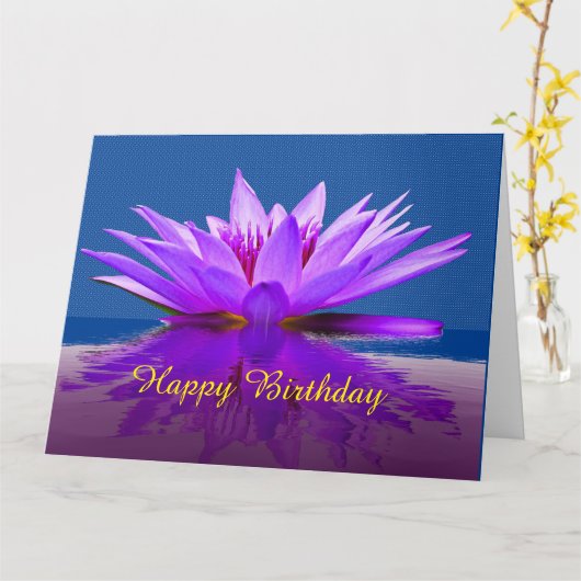 Carte d'anniversaire Water Lilly (Fleur jaune)