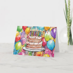 CARTE D'ANNIVERSAIRE WATERCOLOR