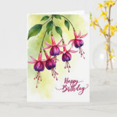 Carte d'anniversaire Watercolor Bell (Fleur jaune)
