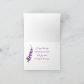 Carte d'anniversaire Watercolor Lavender Border (Intérieur)