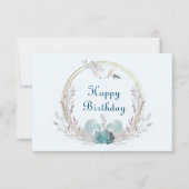 Carte d'anniversaire Watercolor Mermaid & Wreath (Devant)