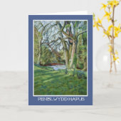 Carte d'anniversaire Welsh : River Monnow (Fleur jaune)