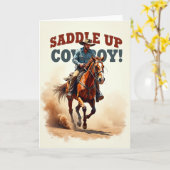 Carte d'anniversaire Western Rider (Fleur jaune)
