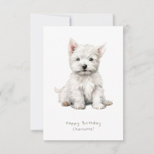 Carte d'anniversaire Westie Cheeky Puppy Cute Pers (Devant)