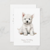 Carte d'anniversaire Westie Cheeky Puppy Cute Pers (Devant / Derrière)