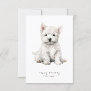 Carte d'anniversaire Westie Cheeky Puppy Cute Pers
