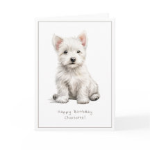 Carte d'anniversaire Westie Cheeky Puppy Cute Pers