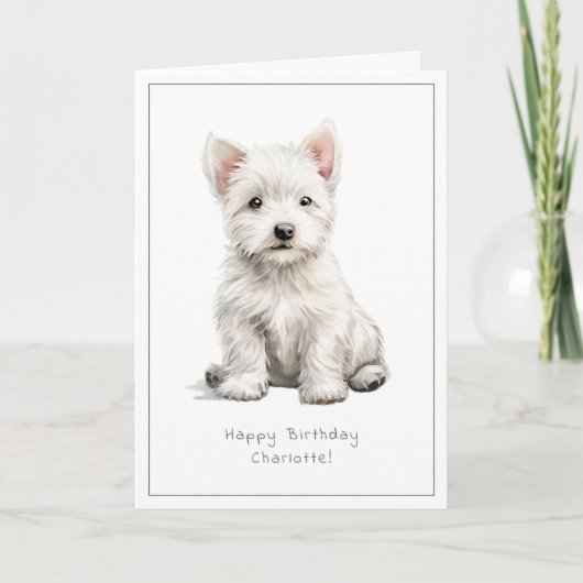 Carte d'anniversaire Westie Cheeky Puppy Cute Pers (Devant)