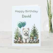Carte d'anniversaire Westie personnalisée