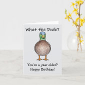Carte d'anniversaire What The Duck (Fleur jaune)
