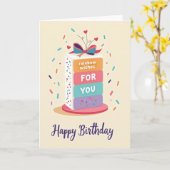 Carte d'anniversaire Whimsical Stack (Fleur jaune)