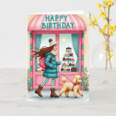 Carte d'anniversaire Whimsical Walk (Fleur jaune)