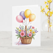 Carte d'anniversaire Wicker Bloom (Fleur jaune)