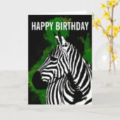 Carte d'anniversaire Wild African Zebra (Fleur jaune)