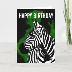 Carte d'anniversaire Wild African Zebra