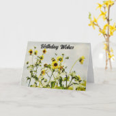 Carte d'anniversaire Wild Sunflower Art (Fleur jaune)