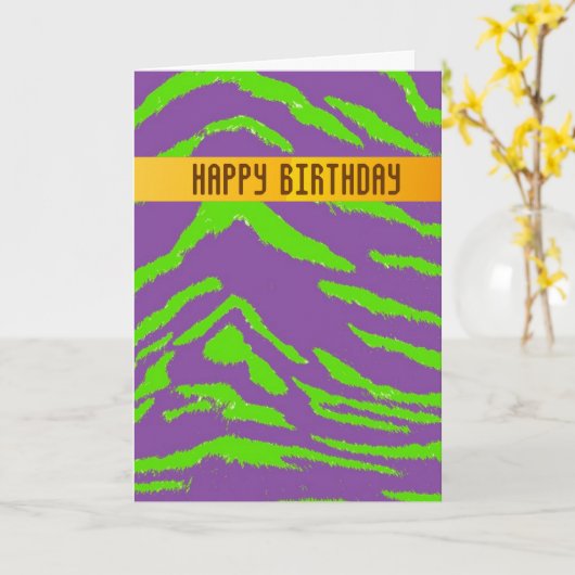 Carte d'anniversaire Wild Tiger (Fleur jaune)