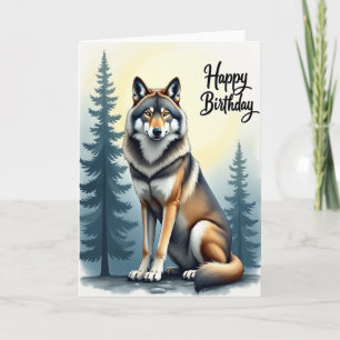 Carte d'anniversaire Wild Wolf Art