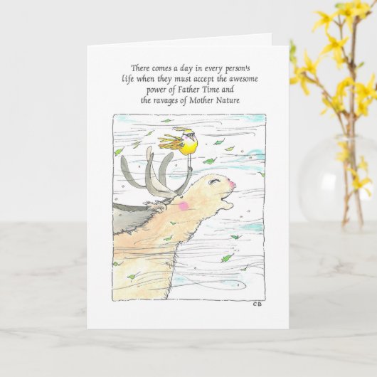 Carte d'anniversaire "Windy" (Fleur jaune)