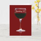Carte d'anniversaire Wine Happy 31st (Fleur jaune)