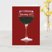 Carte d'anniversaire Wine Happy 42nd (Fleur jaune)