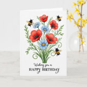 Carte d'anniversaire Winged Friends (Fleur jaune)
