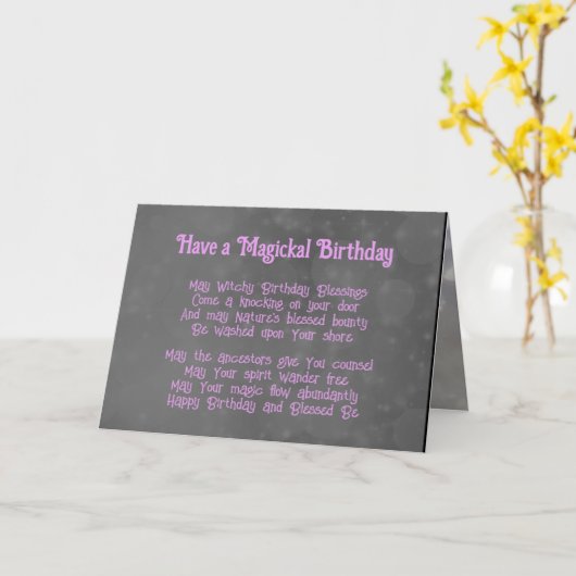 Carte d'anniversaire Witchy (Fleur jaune)