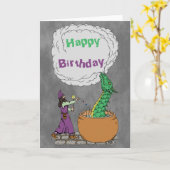 Carte d'anniversaire Wizard et Dragon (Fleur jaune)
