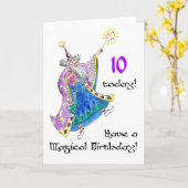 Carte d'anniversaire 'Wizard' pour un enfant de 10 (Fleur jaune)