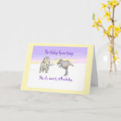 Carte d'anniversaire Wooly Mammoth et Dinosaur (Fleur jaune)