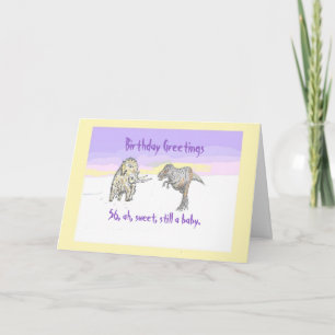 Carte d'anniversaire Wooly Mammoth et Dinosaur