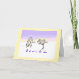 Carte d'anniversaire Wooly Mammoth et Dinosaur