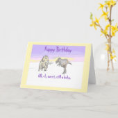 Carte d'anniversaire Wooly Mammoth et Dinosaur 60 (Fleur jaune)