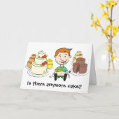 Carte d'anniversaire - y a-t-il désormais gâteau ? (Fleur jaune)