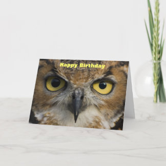 Carte d'anniversaire - yeux de hiboux
