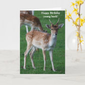 Carte d'anniversaire Young Buck (Fleur jaune)