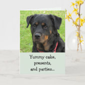 Carte d'anniversaire Yummy Cake Rottweiler (Fleur jaune)