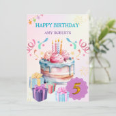 Carte d'anniversaire Yummy Kids (Debout devant)
