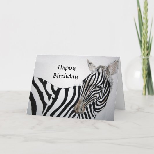 Carte d'anniversaire Zebra (Devant)